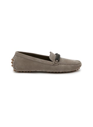 Main View - Click To Enlarge - BRUNELLO CUCINELLI - Bead Embellished Suede Loafers