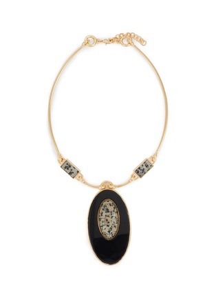 Main View - Click To Enlarge - EDDIE BORGO - Inlaid Cabochon 12K Gold Necklace