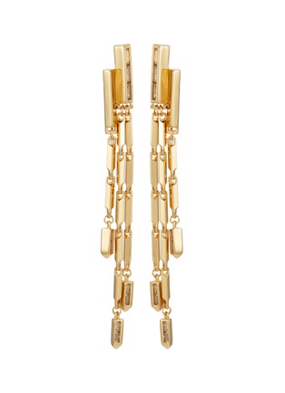 Main View - Click To Enlarge - EDDIE BORGO - Twill 12K Gold Fringe Earrings