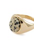 Detail View - Click To Enlarge - EDDIE BORGO - Inlaid Cabochon 12K Gold Signet Ring