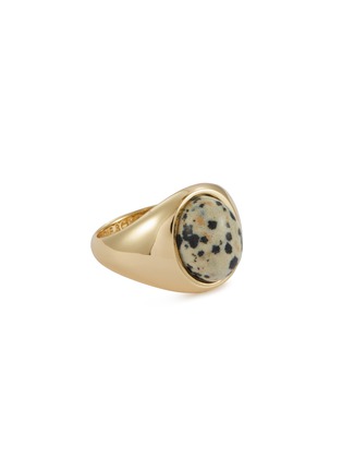 Main View - Click To Enlarge - EDDIE BORGO - Inlaid Cabochon 12K Gold Signet Ring