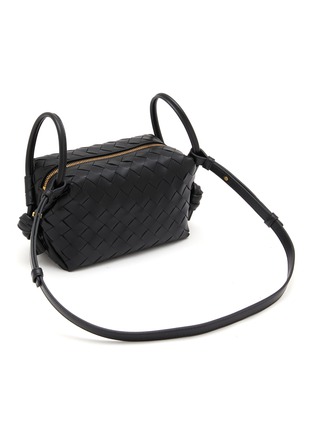 BLACK Small Loop Intrecciato Leather Crossbody Bag