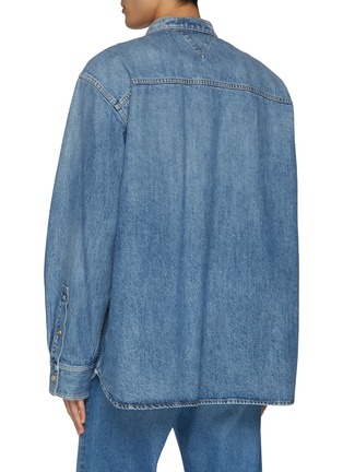 Back View - Click To Enlarge - BOTTEGA VENETA - Vintage Wash Mandarin Collar Denim Shirt