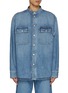 Main View - Click To Enlarge - BOTTEGA VENETA - Vintage Wash Mandarin Collar Denim Shirt