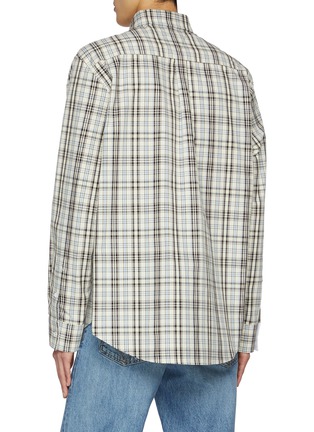 Back View - Click To Enlarge - BOTTEGA VENETA - Compact Chrquered Cotton Shirt