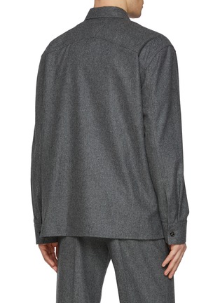 Back View - Click To Enlarge - BOTTEGA VENETA - Triangle Pocket Flannel Wool Shirt