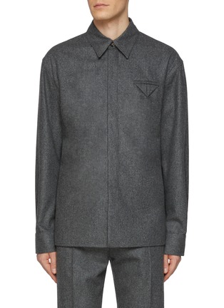 THOM BROWNE | Tricolour Armband Shirt Jacket | DARK BLUE