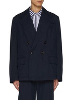 Bottega Veneta ダークブルー ネクタイ BOTTEGA VENETA | Double Breasted Cotton Twill Blazer | Men