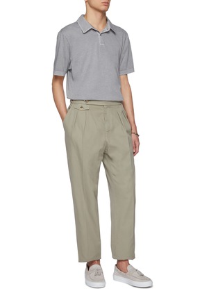 Figure View - Click To Enlarge - JAMES PERSE - Sueded Jersey Cotton Polo Shirt