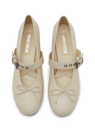 Detail View - Click To Enlarge - MIU MIU - 25 Leather Mary Jane Pumps
