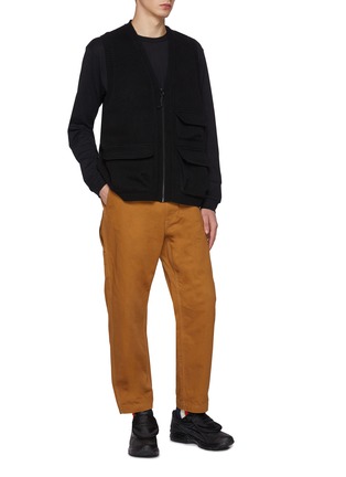 Figure View - Click To Enlarge - COMME DES GARÇONS HOMME - Zip Up Multiple Pocket Wool Vest