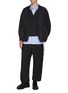 Figure View - Click To Enlarge - COMME DES GARÇONS HOMME - Drawstring Cargo Pocket Wool Blend Flared Leg Pants