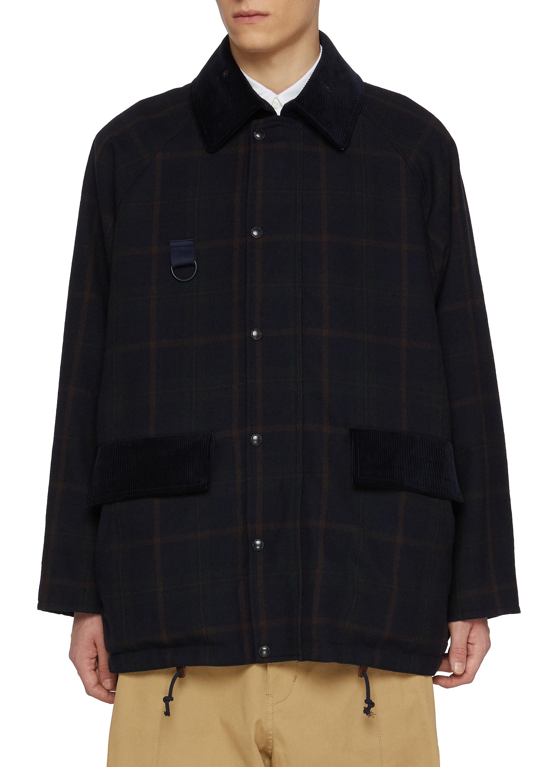 COMME DES GARCONS HOMME Checkered Wool Nylon Jacket Men Lane Crawford