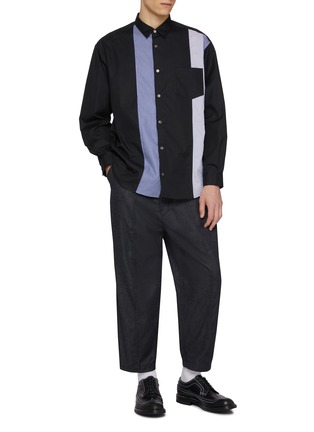 Figure View - Click To Enlarge - COMME DES GARÇONS HOMME - Checkered Insert Pocket Cotton Shirt