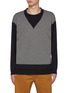 Main View - Click To Enlarge - COMME DES GARÇONS HOMME - Checkered Vest Insert Cotton Sweater
