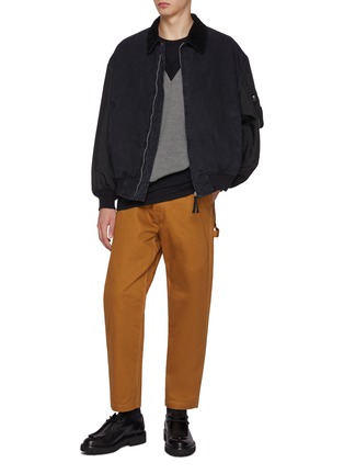 Figure View - Click To Enlarge - COMME DES GARÇONS HOMME - Checkered Vest Insert Cotton Sweater