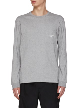 Main View - Click To Enlarge - COMME DES GARÇONS HOMME - Chest Pocket Logo Cotton Sweater