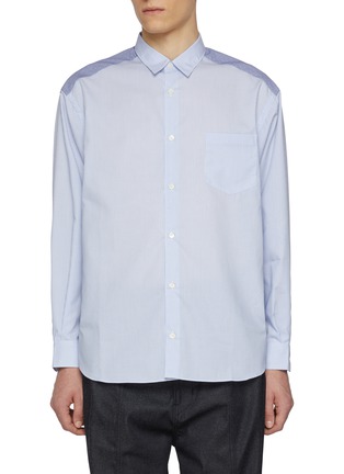 Main View - Click To Enlarge - COMME DES GARÇONS HOMME - Contrast Shoulder Back Pocket Cotton Shirt