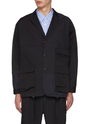 Main View - Click To Enlarge - COMME DES GARÇONS HOMME - Notch Lapel Single Breasted Pocket Patchwork Blazer
