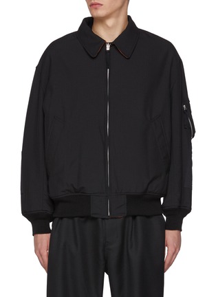 Main View - Click To Enlarge - COMME DES GARÇONS HOMME - Reversible Collared Wool Blend Bomber Jacket
