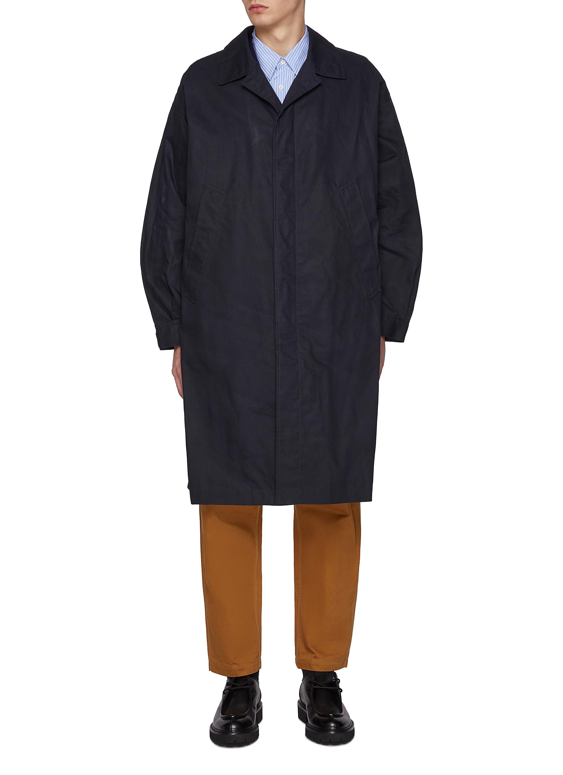 COMME DES GARCONS HOMME Camp Collar Oiled Cotton Coat Men Lane Crawford