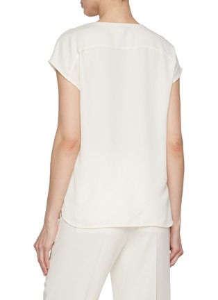 Back View - Click To Enlarge - MARELLA - Sap Sleeve Fluid Satin Blouse