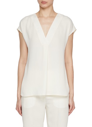 Main View - Click To Enlarge - MARELLA - Sap Sleeve Fluid Satin Blouse