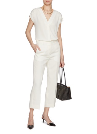 Figure View - Click To Enlarge - MARELLA - Sap Sleeve Fluid Satin Blouse