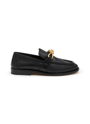 Main View - Click To Enlarge - BOTTEGA VENETA - Astaire Metallic Knot Leather Loafers