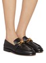 Figure View - Click To Enlarge - BOTTEGA VENETA - Astaire Metallic Knot Leather Loafers