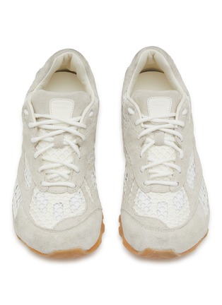 Detail View - Click To Enlarge - BOTTEGA VENETA - Orbit Technical Fishnet Suede Women's Sneakers