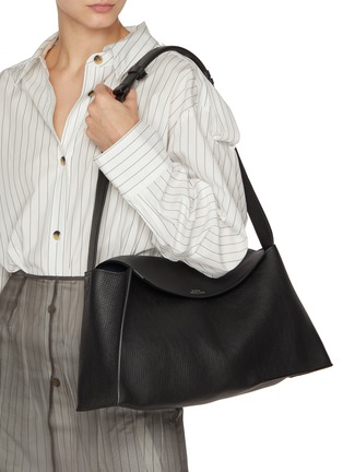 Figure View - Click To Enlarge - STUDIO NICHOLSON - Shiboru Leather Shoulder Bag