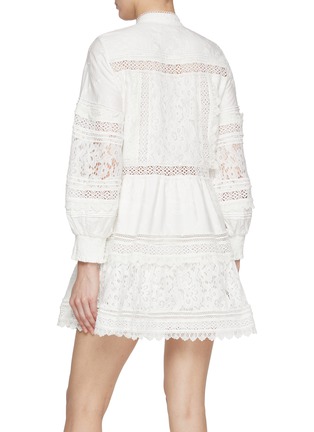 Back View - Click To Enlarge - ALICE & OLIVIA - Cailin Tiered Cotton Mini Tunic Dress