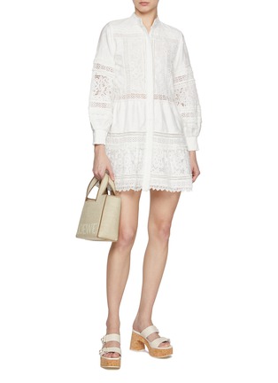 Figure View - Click To Enlarge - ALICE & OLIVIA - Cailin Tiered Cotton Mini Tunic Dress