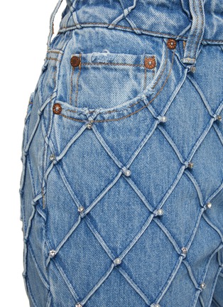  - ALICE & OLIVIA - Weezy Quilted Embellished Cropped Mid-Rise Jean