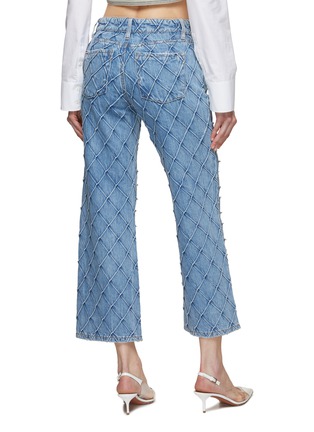 Back View - Click To Enlarge - ALICE & OLIVIA - Weezy Quilted Embellished Cropped Mid-Rise Jean