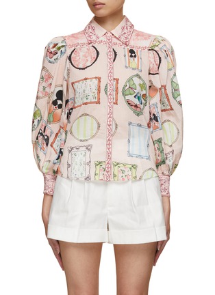 Main View - Click To Enlarge - ALICE & OLIVIA - Tiffie Staceface Drama Sleeve Blouse