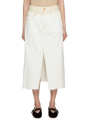 Main View - Click To Enlarge - SLVRLAKE - Re-worked Dallas Double Waist Cotton Midi Skirt