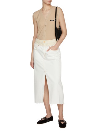 Figure View - Click To Enlarge - SLVRLAKE - Re-worked Dallas Double Waist Cotton Midi Skirt