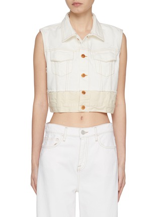 Main View - Click To Enlarge - SLVRLAKE - Re-Worked Caroline Cotton Cropped Trucker Vest