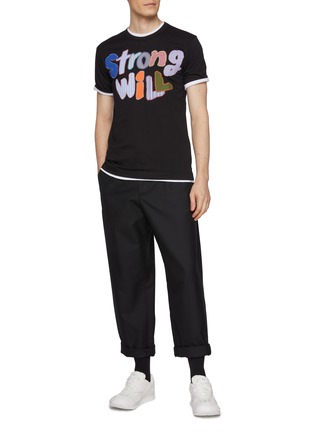 Figure View - Click To Enlarge - COMME DES GARÇONS SHIRT - Strong Will Patchwork Cotton T-Shirt