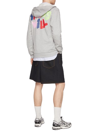 Figure View - Click To Enlarge - COMME DES GARÇONS SHIRT - Strong Will Print Zip Up Cotton Hoodie