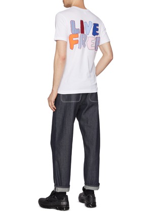 Figure View - Click To Enlarge - COMME DES GARÇONS SHIRT - Live Free Patchwork Cotton T-Shirt