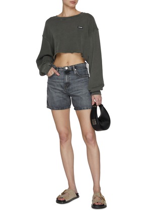 Figure View - Click To Enlarge - FRAME - Washed Cotton Denim Shorts