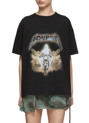 Main View - Click To Enlarge - BONBOM - Runner At The Desert Printed Cotton T-Shirt