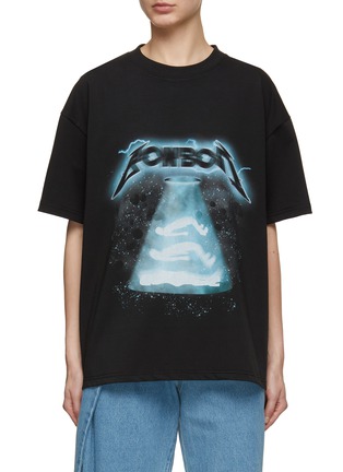 Main View - Click To Enlarge - BONBOM - UFO Printed Cotton T-Shirt