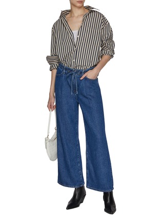 Figure View - Click To Enlarge - FRAME - Pixie Wide Leg Medium Washed Jeans