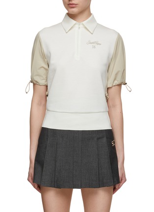 Main View - Click To Enlarge - SOUTHCAPE - Drawstring Sleeve Polo Top