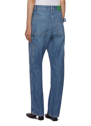 Back View - Click To Enlarge - BOTTEGA VENETA - Slouchy Medium Wash Cargo Jeans