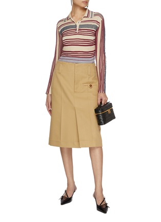 Figure View - Click To Enlarge - BOTTEGA VENETA - Double Cotton Canvas Skirt